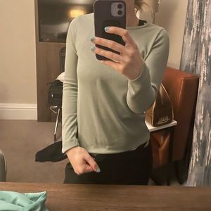 Green olive shirt thermal warm cozy long sleeve